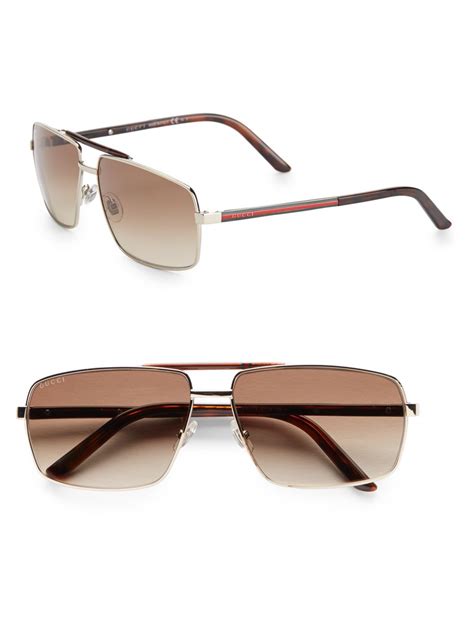 gucci 61mm square sunglasses|gucci 56mm exaggerated aviator sunglasses.